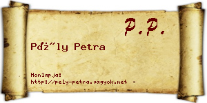 Pély Petra névjegykártya